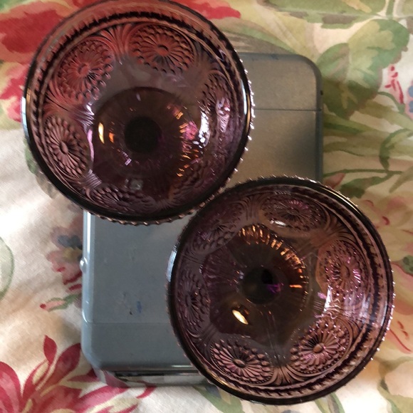 THE PIONEER WOMAN Set-of-2 Adeline Plum Glass Textured Old-Fashioned Sundae NEW - Picture 17 of 17